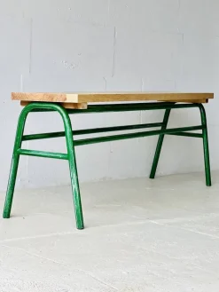 Pamono Industrial Metal & Spruce Bench, 1970s Discount
