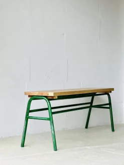 Pamono Industrial Metal & Spruce Bench, 1970s Discount