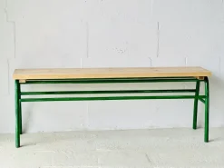 Pamono Industrial Metal & Spruce Bench, 1970s Discount