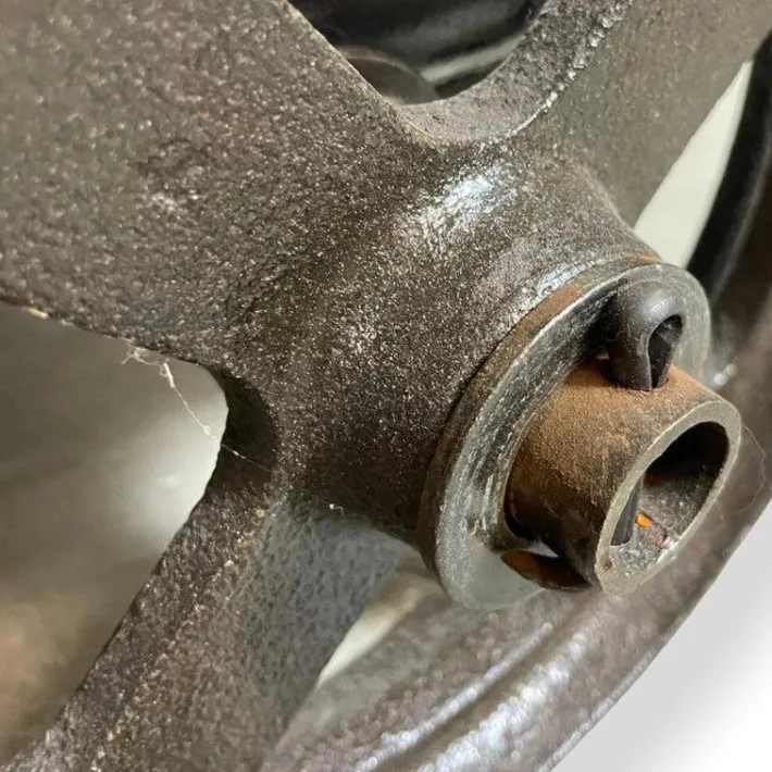 Pamono Industrial Serving Trolley in Cast Iron with Wooden Shelves, 1920s