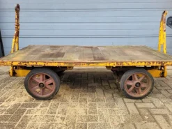 Pamono Industrial Transport Cart in Cast Iron and Wood Best