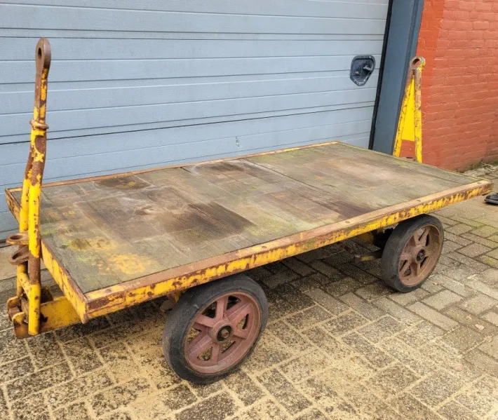 Pamono Industrial Transport Cart in Cast Iron and Wood Best