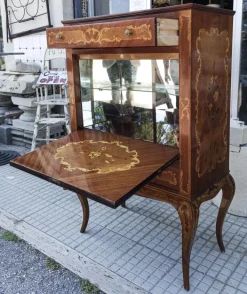 Pamono Inlaid Wood and Glass Secretaire, 1970s Clearance