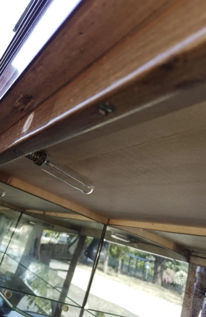 Pamono Inlaid Wood and Glass Secretaire, 1970s Clearance