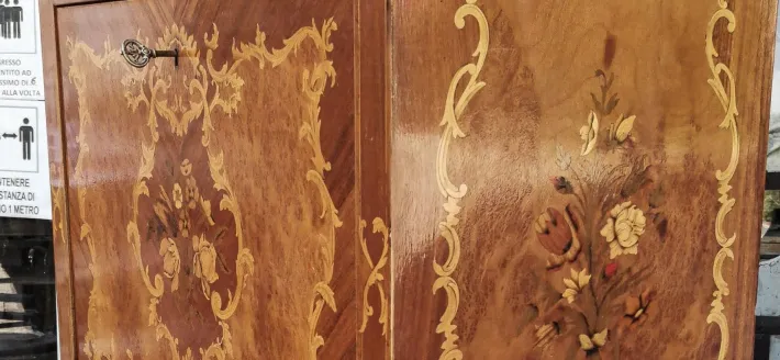 Pamono Inlaid Wood and Glass Secretaire, 1970s Clearance