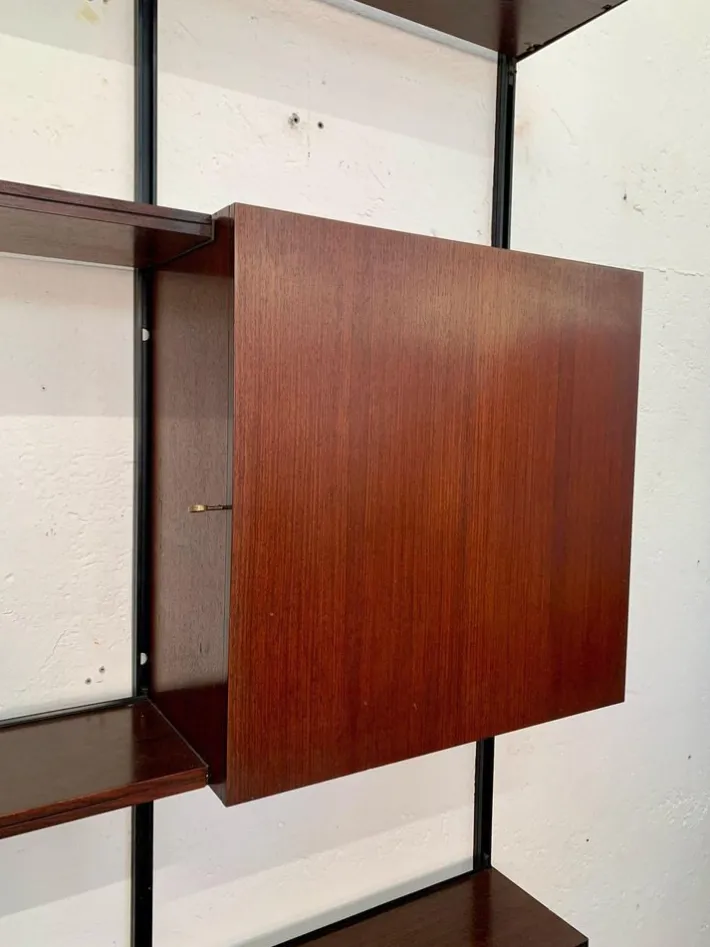 Pamono Iron and Wood Wall Bookcase by Osvaldo Borsani for Tecno, 1960s New