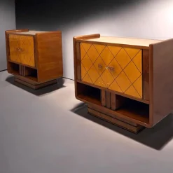 Pamono Italian Art Deco Cabinets attributed to Osvaldo Borsani, 1940s, Set of 2 New