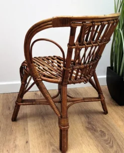 Pamono Italian Bamboo and Rattan Children's Mini Hoop Chair, 1960s New