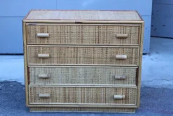 Pamono Italian Bamboo and Rattan Chest of Drawers, 1950 Outlet