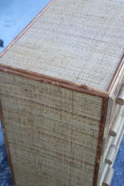 Pamono Italian Bamboo and Rattan Chest of Drawers, 1950 Outlet