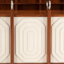 Pamono Italian Bar Unit with Stools, 1970s, Set of 3