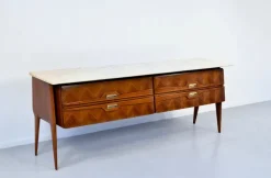 Pamono Italian Carrara Marble and Brass Sideboard, 1960s Discount
