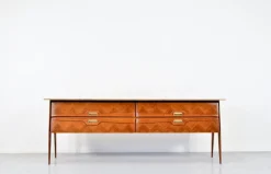 Pamono Italian Carrara Marble and Brass Sideboard, 1960s Discount