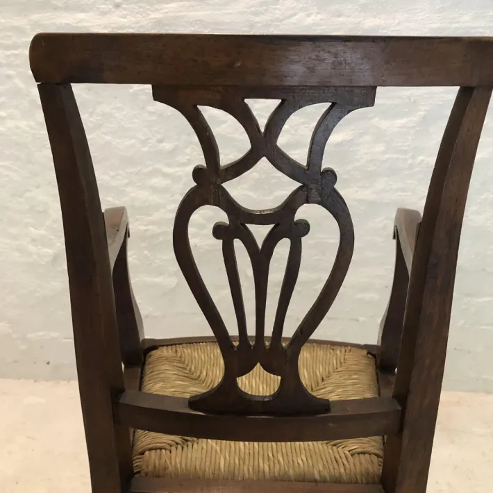 Pamono Italian Children's Chair in Wood with Rush Weave, 1900 Discount