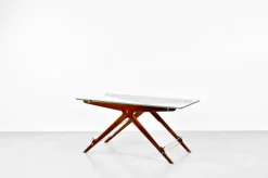 Pamono Italian Coffee Table in Brass and Glass by Cesare Lacca, 1960s New