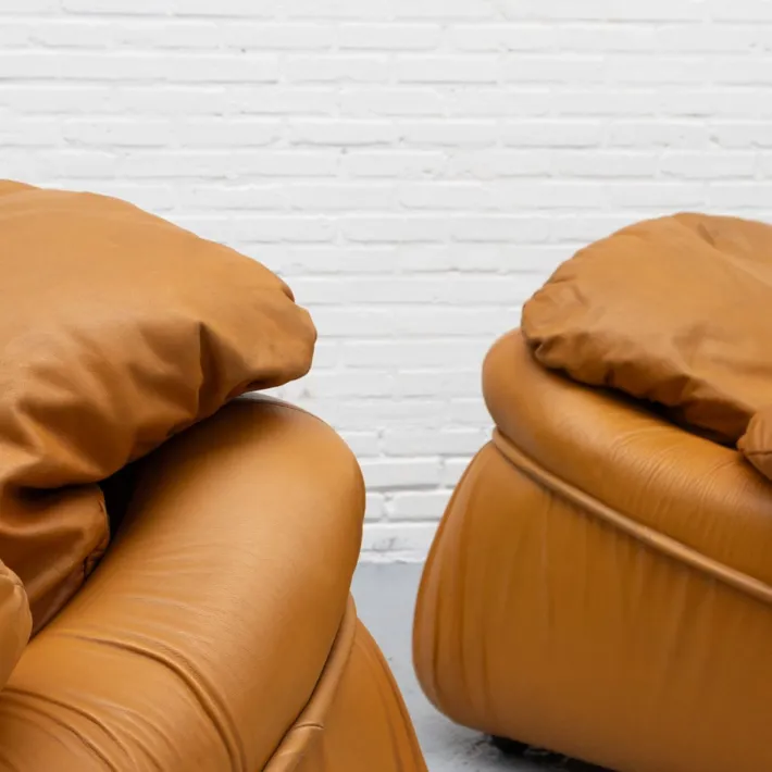 Pamono Italian Cognac Leather Lounge Chair, 1970s Clearance