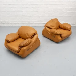 Pamono Italian Cognac Leather Lounge Chair, 1970s Clearance