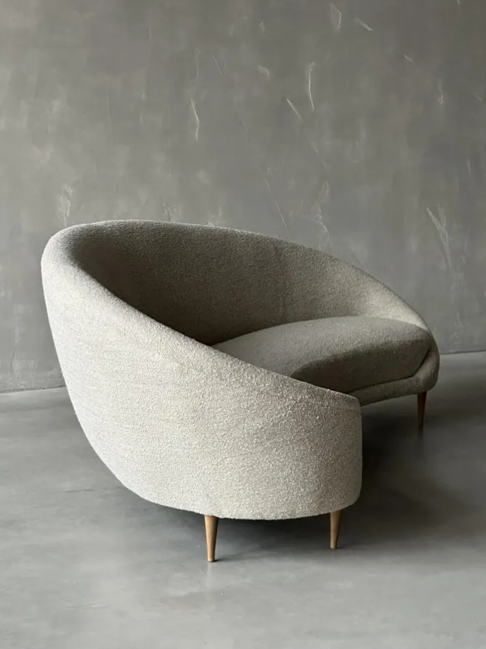 Pamono Italian Curved Sofa, 1950s New