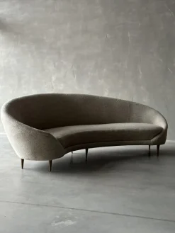 Pamono Italian Curved Sofa, 1950s New