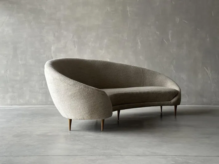 Pamono Italian Curved Sofa, 1950s New