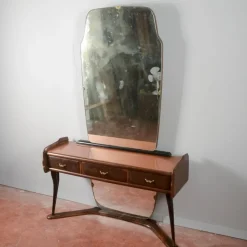 Pamono Italian Dressing Table with Wooden Mirror, 1960s Outlet