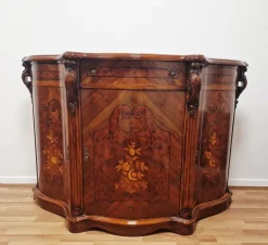 Pamono Italian Louis XV Style Sideboard in Walnut with Inlays, 1970s Sale