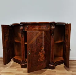 Pamono Italian Louis XV Style Sideboard in Walnut with Inlays, 1970s Sale