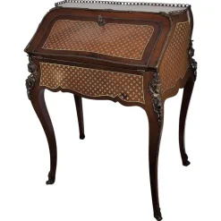 Pamono Italian Marquetry Walnut Burl Secretary, 1960s Best