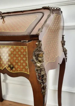 Pamono Italian Marquetry Walnut Burl Secretary, 1960s Best