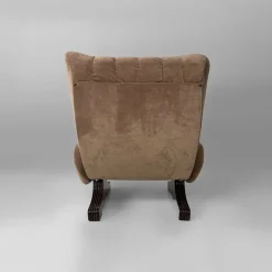 Pamono Italian Modern Chair in Brown Velvet and Wood by Guido Bonzanini for Tecnosalotti, 1970s New