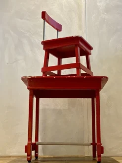 Pamono Italian Nursery School Desk with Chair, 1950s, Set of 2 Online