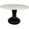 Pamono Italian Round Table with Onyx Top and Wooden Base, 1950s Best