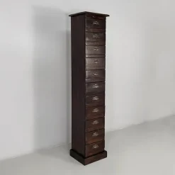 Pamono Italian Tall Chest of Drawers in Wood with Metal Handles, 1930s Clearance