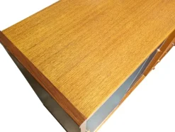 Pamono Italian Teak and Black Skai Sideboard by G. Coslin for 3V Arredamenti, 1960s Hot