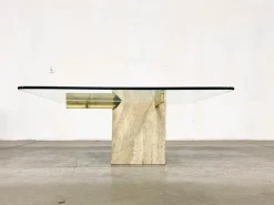 Pamono Italian Travertine Coffee Table from Artedi, 1970s Outlet