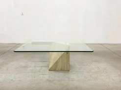 Pamono Italian Travertine Coffee Table from Artedi, 1970s Outlet