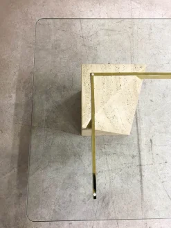 Pamono Italian Travertine Coffee Table from Artedi, 1970s Outlet