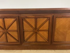 Pamono Italian Wooden Sideboard with Cross Motifs, 1980s