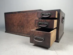 Pamono Japanese Keyaki Hibachi with Three Drawers New