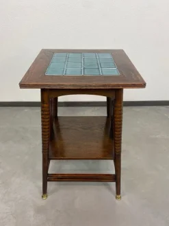 Pamono Jugendstil Side Table with Blue Tiles Top attributed to Adolf Loos, 1890s Sale
