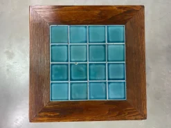 Pamono Jugendstil Side Table with Blue Tiles Top attributed to Adolf Loos, 1890s Sale