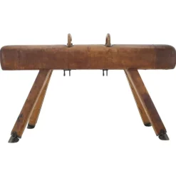 Pamono Large Adjustable Gymnastic Leather Pommel Horse, 1950s Hot