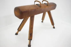 Pamono Large Adjustable Gymnastic Leather Pommel Horse, 1950s Hot