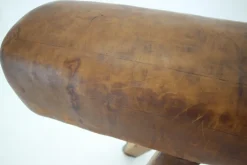 Pamono Large Adjustable Gymnastic Leather Pommel Horse, 1950s Hot