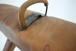 Pamono Large Adjustable Gymnastic Leather Pommel Horse, 1950s Hot
