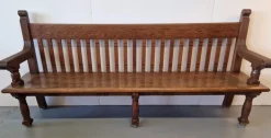 Pamono Large German Church Bench in Oak Clearance