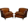 Pamono Large Hand Dyed Leather Chairs, Set of 2 Hot