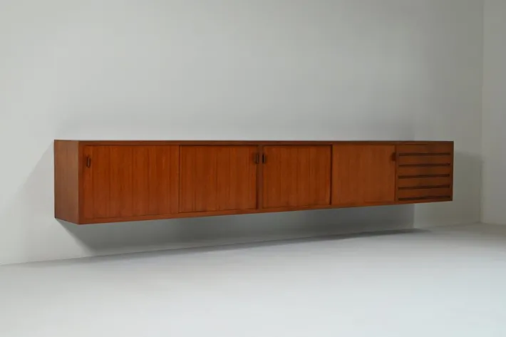 Pamono Large Teak Floating Sideboard, 1960s Sale