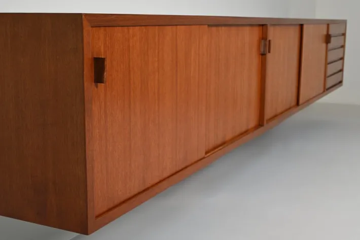 Pamono Large Teak Floating Sideboard, 1960s Sale