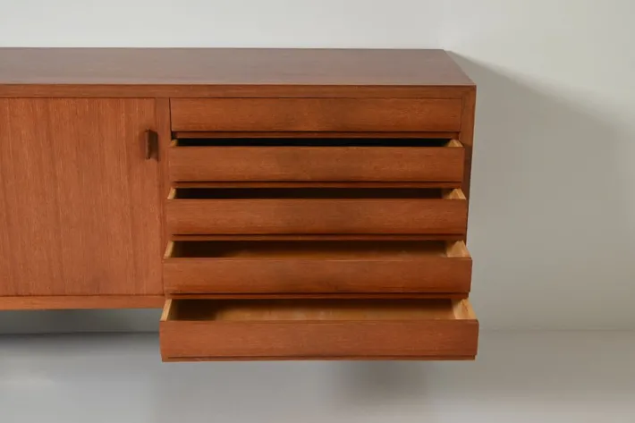Pamono Large Teak Floating Sideboard, 1960s Sale
